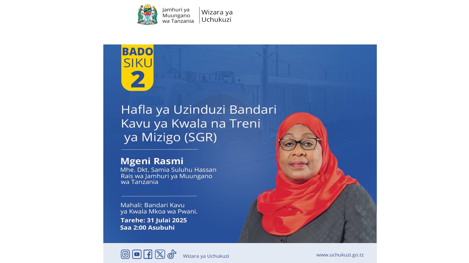 Uzinduzi wa Bandari Kavu na Treni ya Mizigo